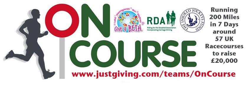 2018 rescheduling of our On Course challenge are coming along nicely. 200miles in 7days around all 60UK Racecourse’s in aid of IJF RDA &amp; G4B