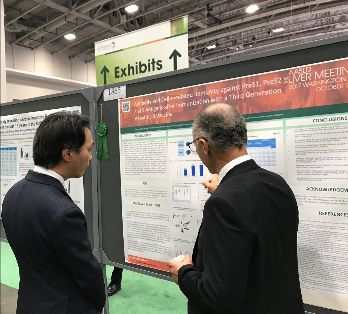 VBIVaccines's tweet photo. Wrapping up day 4 of the #LiverMtg17 at #AASLD17; proud to be part of the community working toward eliminating #HBV @AASLDtweets https://t.co/tWe2M6AyAj