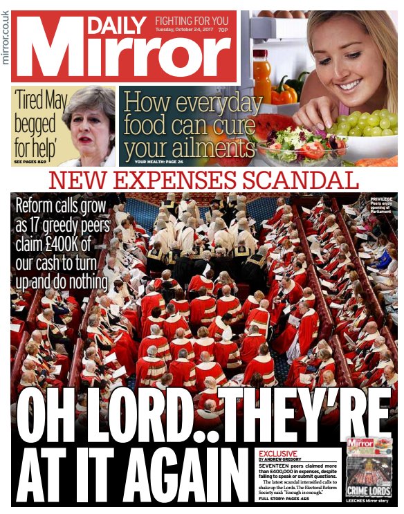 Tomorrow's front page: Oh Lord... they're at it again #tomorrowspaperstoday mirror.co.uk/news/politics/…