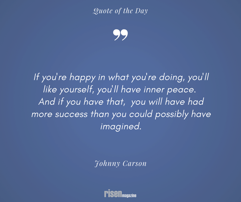 Aim for inner peace. #JohnnyCarson #MotivationMonday