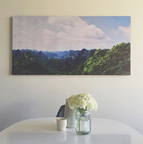 Posterjack's tweet photo. A panoramic print is the perfect pop of colour in a neutral design scheme #Posterjack (Photo via IG: @ nicole_alexandra) https://t.co/w1JI5gi34Q