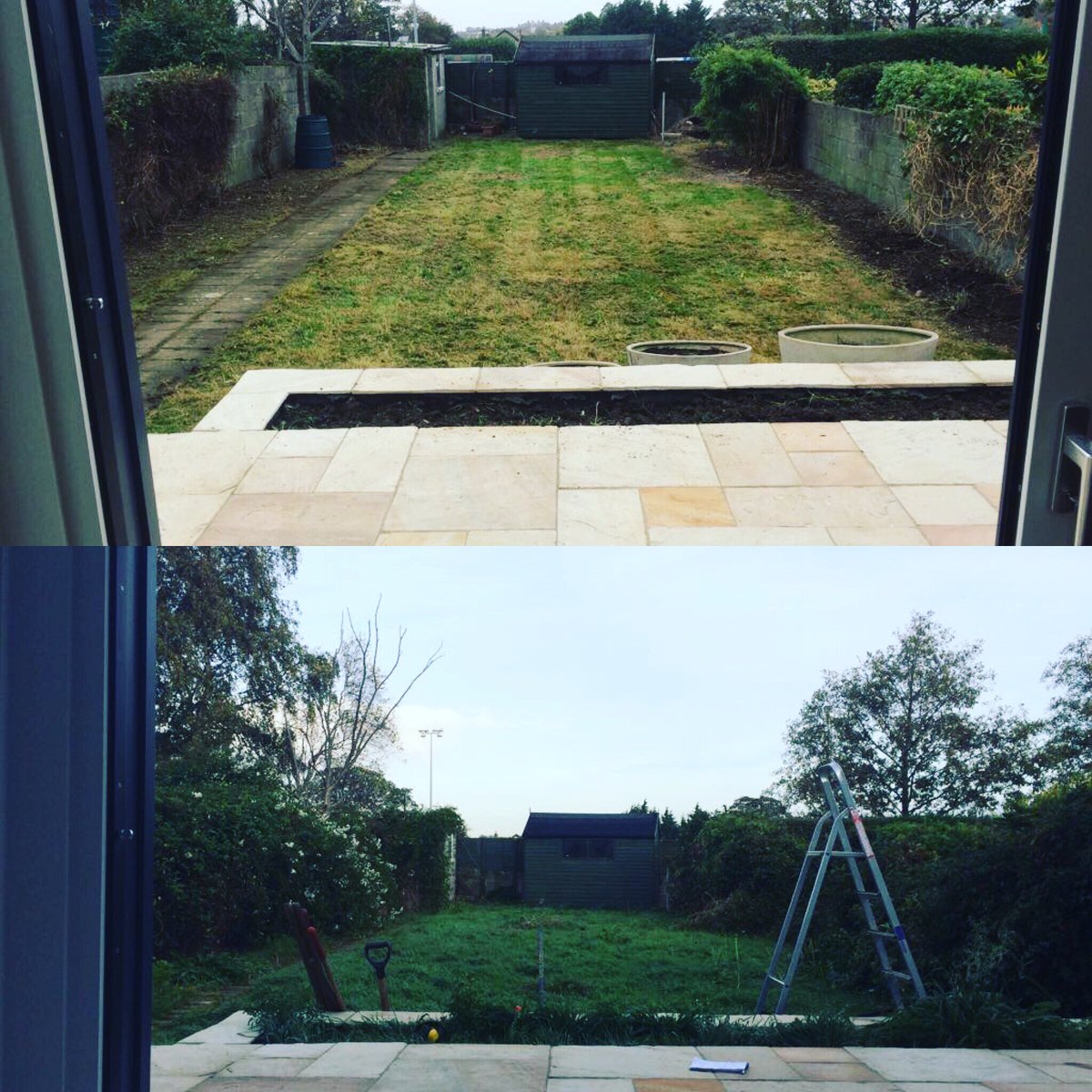 TimWeldon2's tweet photo. Before &amp; after of the first stage of a #garden rebuild in Monkstown to match our client’s modern extension! #RDGardens #maintenance #plants🌳 https://t.co/StFxyCFtpA