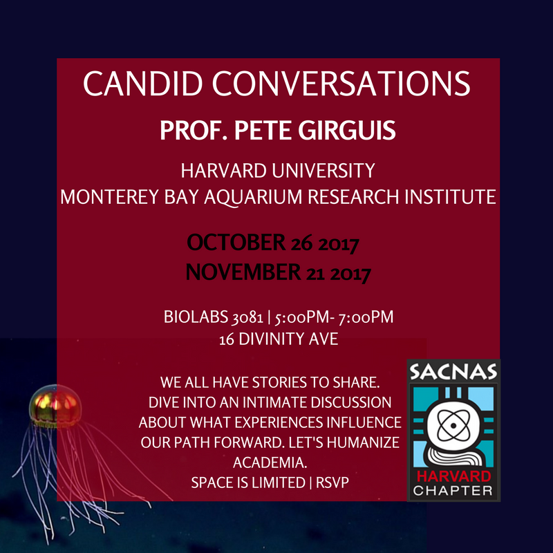 HarvardSACNAS's tweet photo. We will host @HarvardOEB #MBARI Prof. @pgirguis for an intimate discussion on humanizing academia @girguislab. RSVP@ https://t.co/vuoIqL3FUw https://t.co/rJCDqQdHQs