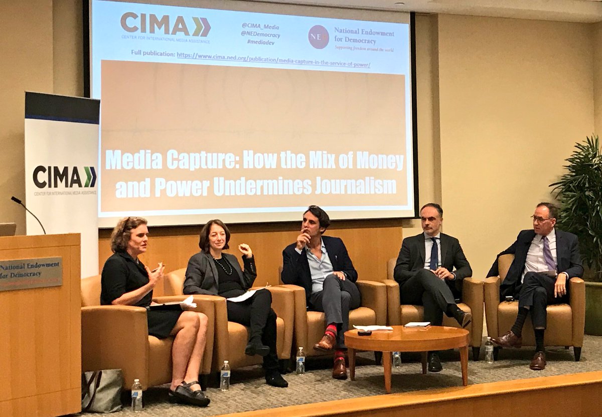 CIMA_Media's tweet image. Expert panel discussing #mediacapture and our new book on the topic.  cima.ned.org/publication/me… #mediadev