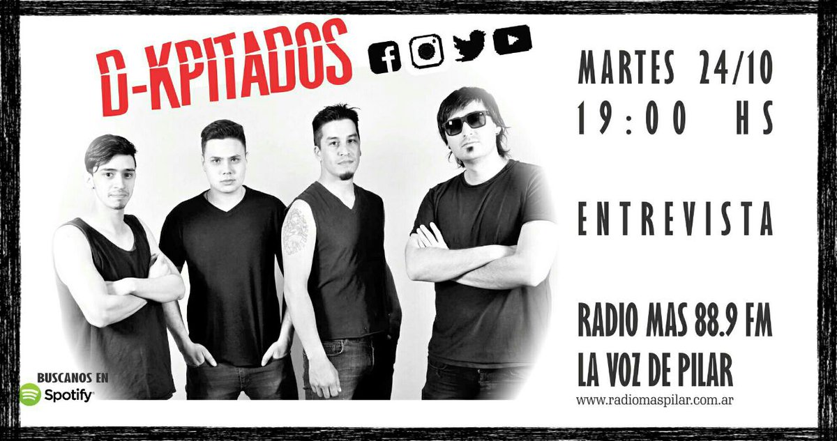 lavozdepilarok's tweet photo. Mañana con @spadalujan y @Cuba71 tenemos un  programon en @radioMASpilar a partir de las 18hs. Vienen los @dkpitadosrnr https://t.co/Sl9HWFKWhH