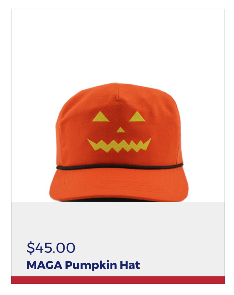 kitty_hat's tweet photo. Scary orange guy hat avail on DJT's site. Proceeds will enrich DJT or be used for his defense fund since he is broke. #Trump #ImpeachTrump https://t.co/IoJtB32mGq