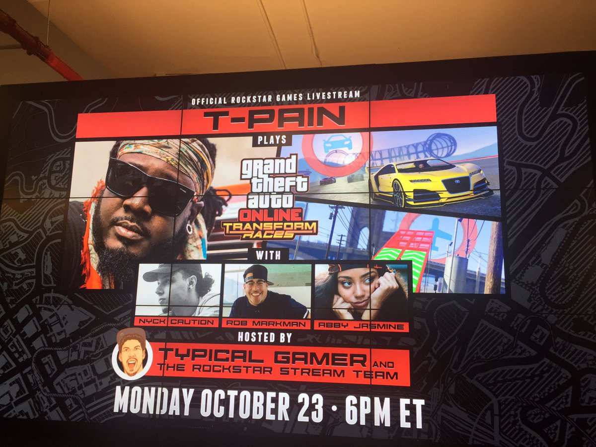 Revohloo's tweet photo. Watch @TPAIN going #LIVE @RockstarGames @Twitch in a few! If you've never watched Pizzle play video games, go check it out, it's VERY VERY ENTERTAINING!

LOTS of #TrashTalking (he's a serious gamer) and don't forget the smoke, THE SMOKE! (vaping) 

Watch ↪https://t.co/dWjw3c1IWq https://t.co/s0FZfTPzPl