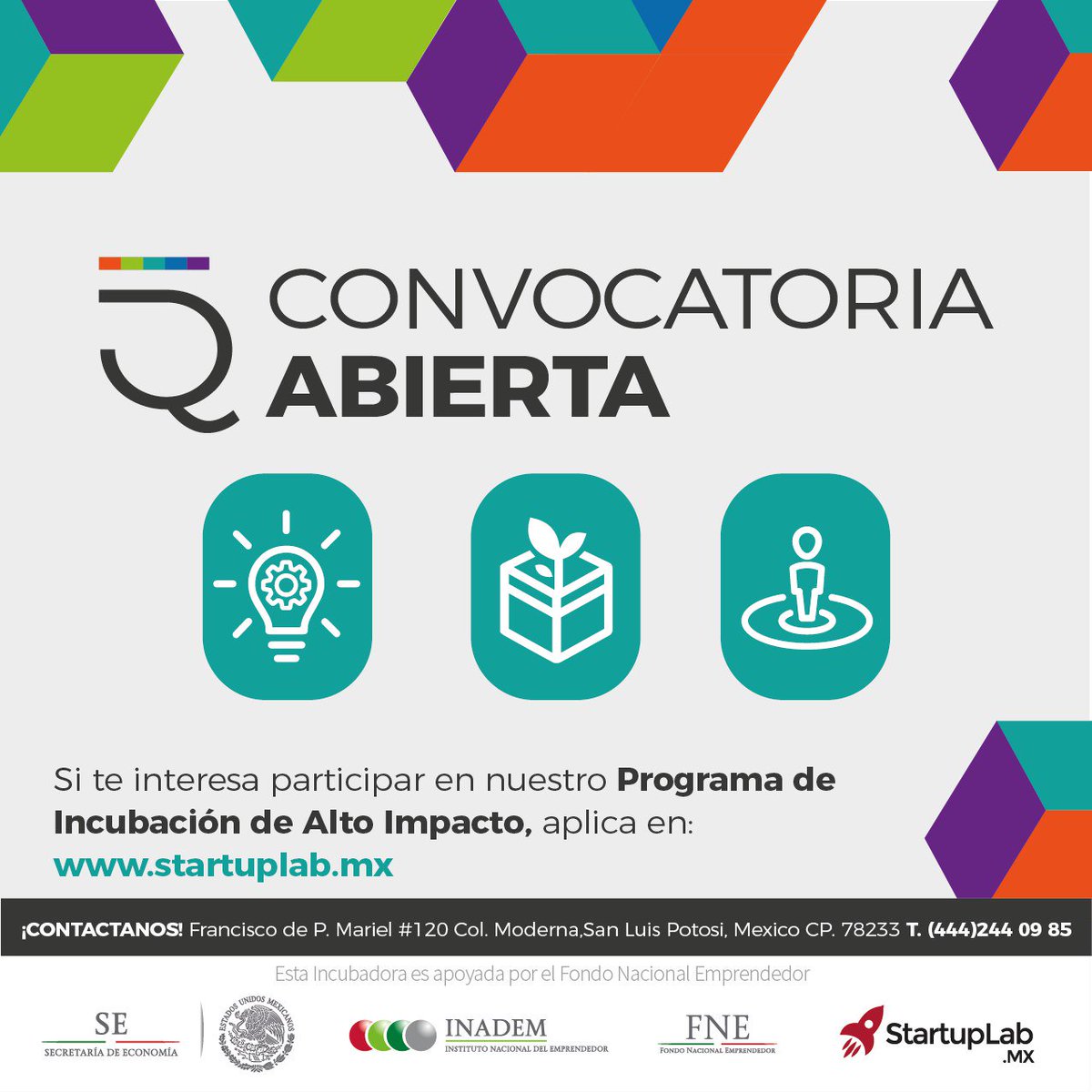 Estamos en busca de las mejores Startups de #SanLuisPotosi. Aplica en startuplab.mx