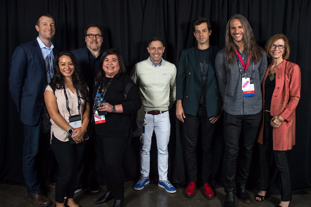Beatlejase's tweet photo. What a day! With @MarkRonson @Jon_Favreau @jonathanadler @AnnieG_Photo #adobelife #MAX2017 https://t.co/fqxW5BuCUl