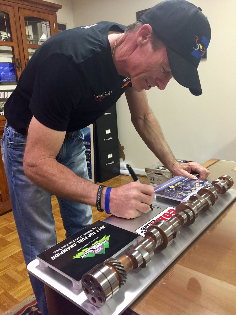 COMPCams's tweet photo. .@ClayMillican's camshaft from his first career @NHRA Top Fuel victory run @ Thunder Valley Nationals is back home. #COMPwins #noCOMParison https://t.co/2rLVFU6mPj