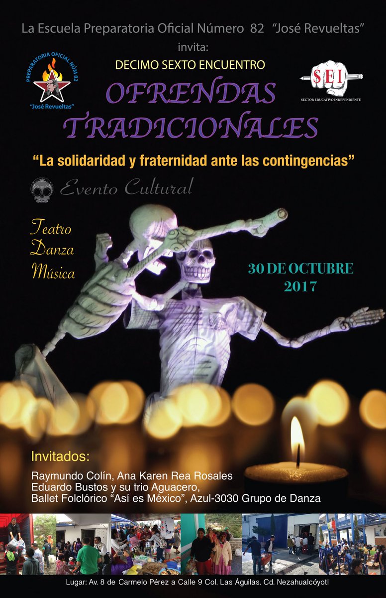chavitaprepa82's tweet photo. Cordial invitación a celebrar el #DíaDeMuertos con #OfrendasTradicionales en #Prepa82 #CdNeza https://t.co/lLvRdmkEUC