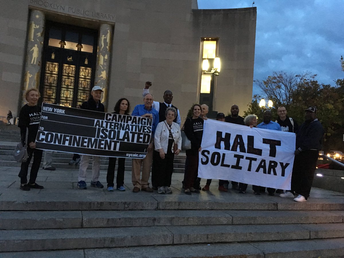 NYCAIC's tweet photo. Today at Grand Army Plaza Library-Together to End Solitary #nycaic https://t.co/tynlJ5ZM0p