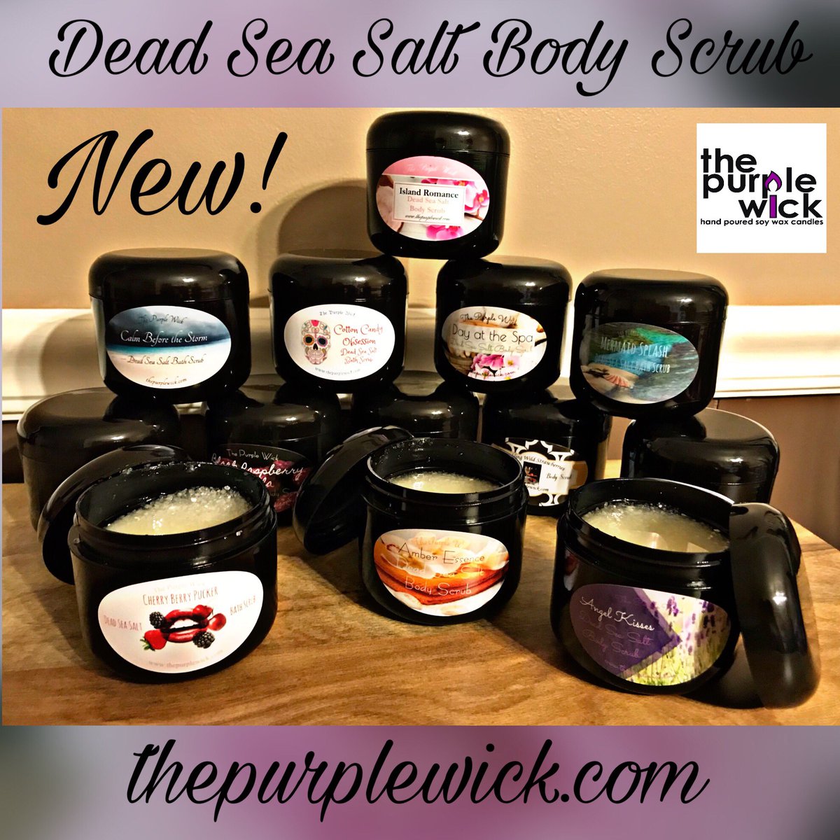 thepurplewick's tweet photo. Dead Sea Salt Body Scrubs. https://t.co/yitFhbqpiQ #deadseasalt #bodyscrub #coconutoil #vitamine #polishing #exfoliating #moisterizing https://t.co/vs2Vzl7vSd