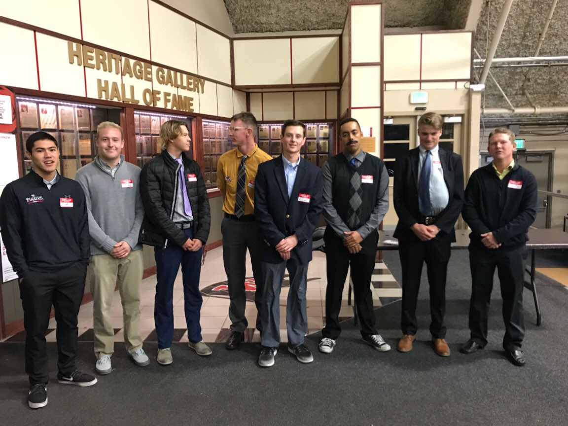 WhitworthMGolf's tweet photo. Is this the #WhitworthGolf Team or the crew from The Office? The boys dressed up for the Whitworth Athletics Food Drive. https://t.co/xysnTl5feR
