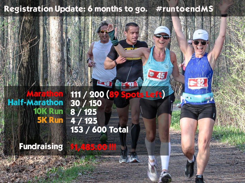 RunToEndMS's tweet photo. Registration is going #Bonkers!! We love our runners. #runtoendMS https://t.co/YBSEwEOUPw 6 months to go. https://t.co/IZeQysI9bO