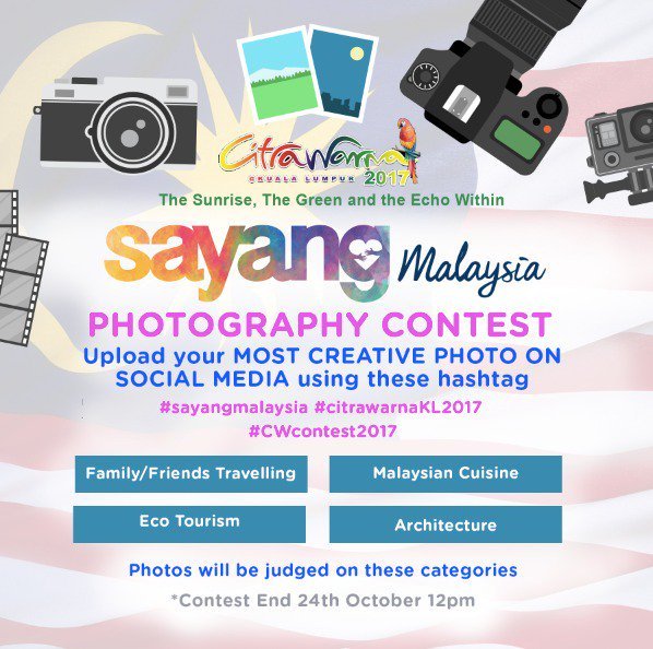 neyrashazeyra's tweet photo. 32 minutes before #CWcontest2017 ends! Jommmm upload gambar tanda kita #SayangMalaysia! https://t.co/KmJoRheUzl