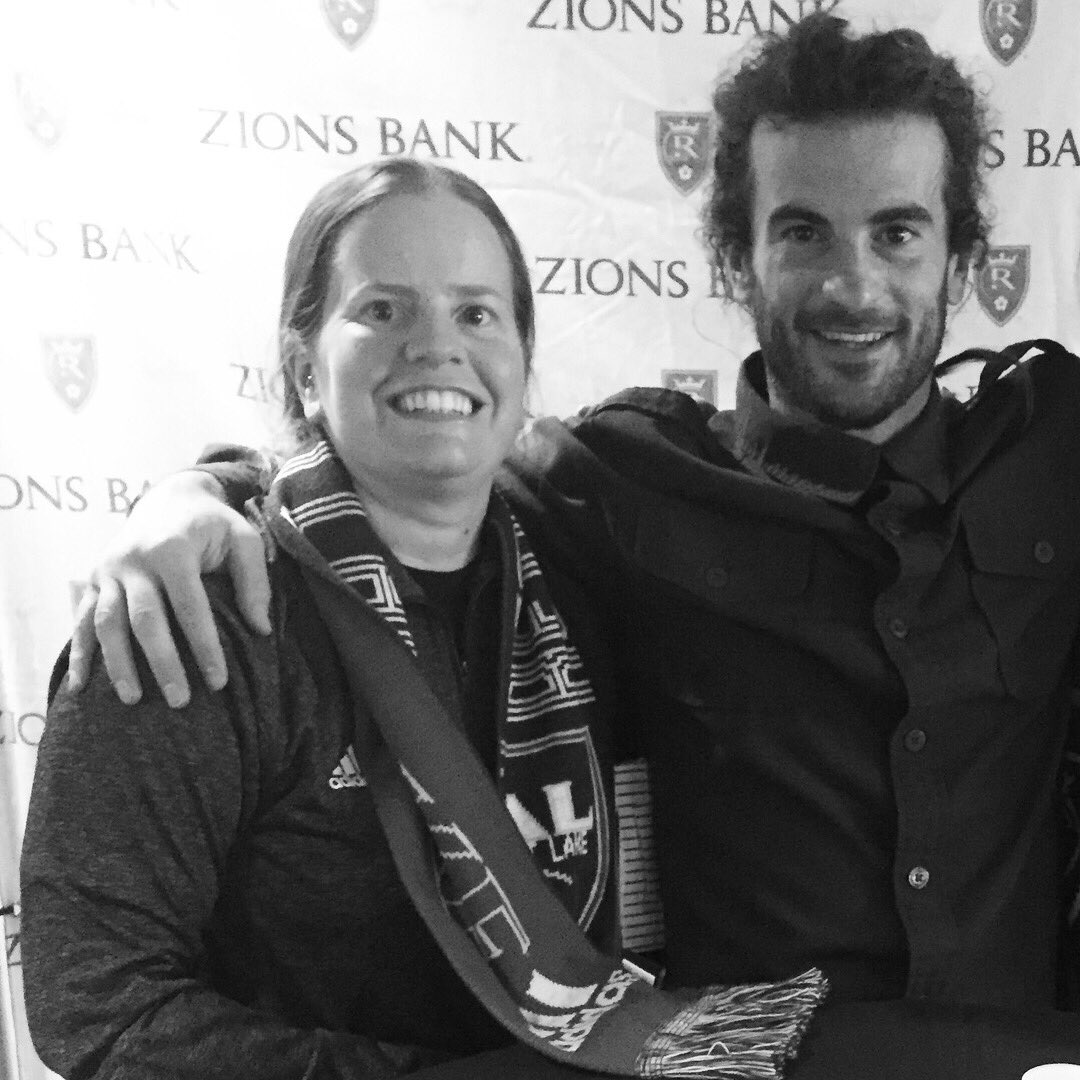_tara__bee's tweet photo. @RealSaltLake and @KyleBeckerman  thanks for hanging out with the fans after the game! https://t.co/7xVM5hkOab