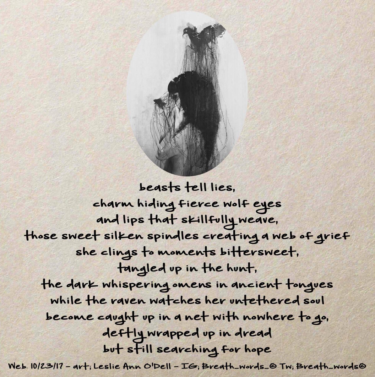 breathwords's tweet photo. Web.
📸Leslie Ann O'Dell
#darklines #writtenriver #rrprompt15
#pwoct #shewolfoct #octIiL #octscrawls https://t.co/97eaqCtVxv