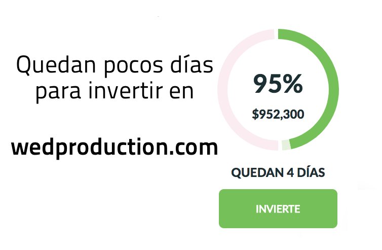 wedproduction's tweet photo. 🎉Ya estamos al 95% de nuestra campaña para inversión con @playbusinessmx ! Quedan pocos lugares y poco tiempo para invertir en @wedproduction ! Entra a https://t.co/4dm4CfuYwT
#unasolaindustria @RivieraMaya #acibep #playbusiness #startup #crowdfunding #weddings https://t.co/mdDfLRI3h2