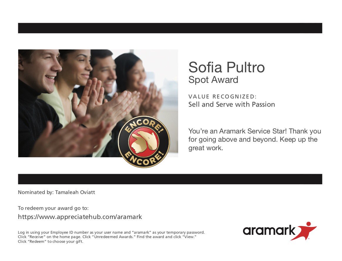 sofi_pultro's tweet photo. Wow, I literally love my job. #freebling #ilovearamark https://t.co/y7jpWuDGSS