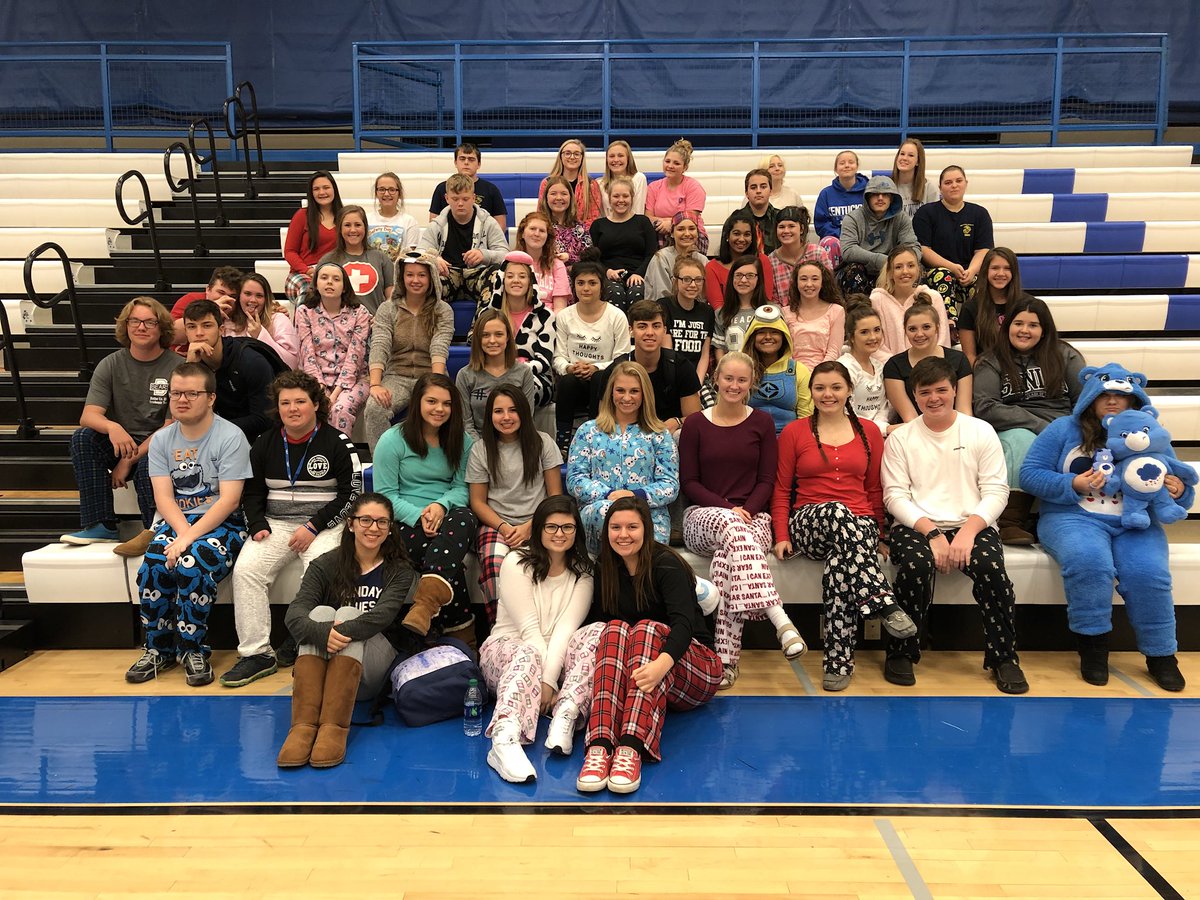 BCHSPepClub's tweet photo. Not So Pretty in PINK was a success! #pjday. Congratulations to Austin West and Erin Shoemake on being named Spirit King &amp; Queen for the day https://t.co/sIlKPGPceU