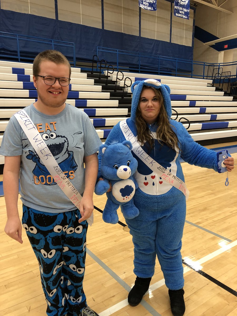 BCHSPepClub's tweet photo. Not So Pretty in PINK was a success! #pjday. Congratulations to Austin West and Erin Shoemake on being named Spirit King &amp; Queen for the day https://t.co/sIlKPGPceU
