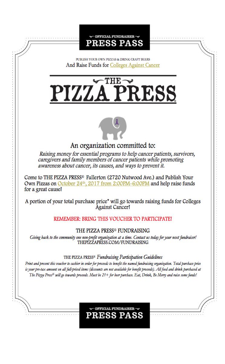 CSUFCAC's tweet image. Attention all pizza lovers: hit up The Pizza Press tomorrow night, present this flyer, &amp;amp; help CAC raise some money! Hope to see you there! 💜