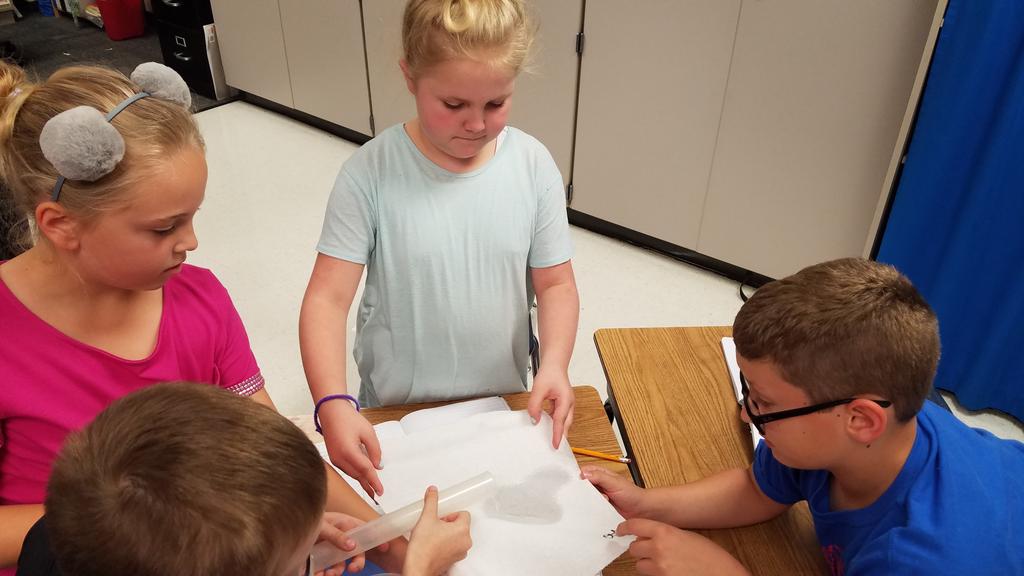 CriswellGinger's tweet photo. Working together to test paper towel absorbency in 4th grade. @NPERockets https://t.co/PsbsbIHmSn