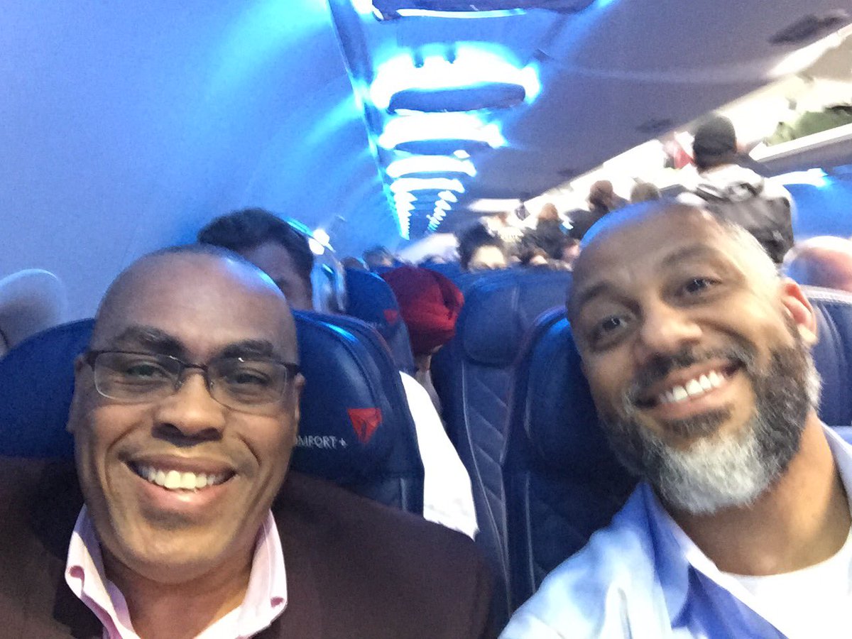 markppsmedia's tweet photo. #Nmsdc45 networking continues when I end up seated next to @CharlesCantu of @huddledmassesm on my @delta flight heading to LGA #PPSDOESNMSDC https://t.co/0WvKenzdR6