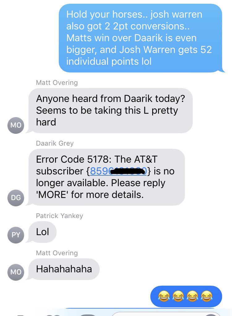 When you lose back to back weeks in the Danville Family Dentistry high school fantasy football draft and then your phone messes up 👀👀👀