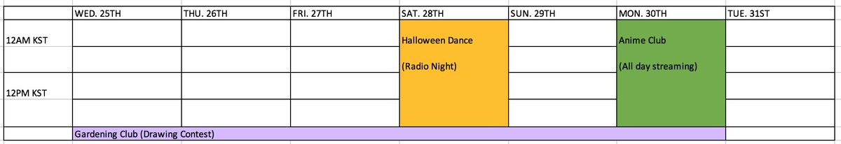 eventmje's tweet photo. the schedule looks like this so far. 👀 with more soon to be added. https://t.co/Z0AUgIrE4Y