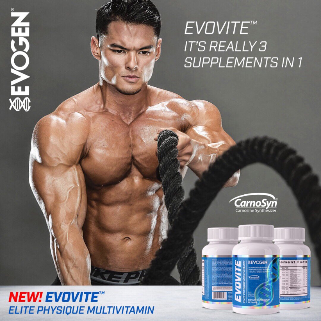 EvogenNutrition's tweet photo. Bridge health and physique perfection with #Evovite 💊✅ A multivitamin formula w/ clinically validated dose of beta-alanine 💊💥💪🏽 #EvogenElite https://t.co/0Jogwh7nVV