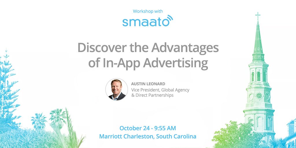 Smaato's tweet photo. Join us tomorrow at the @Digiday Agency Summit for a special workshop on the advantages of in-app advertising w/ @austinleonard! #DigidayDBS https://t.co/mkaXBCp1vV