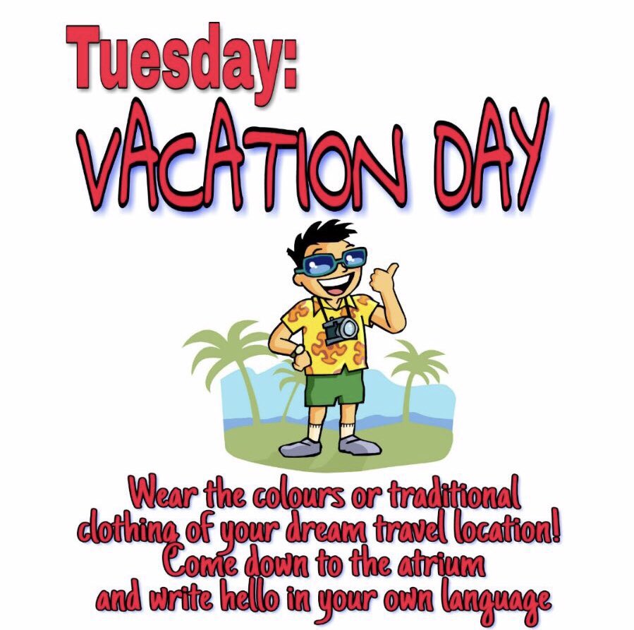 VSSImpact's tweet photo. VSS! Show us your dream travel location tomorrow by dressing up in the destination’s colours/traditional clothing! https://t.co/oQ4l3j1cHO