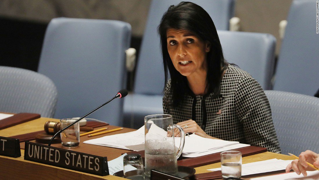 CNN's tweet photo. Nikki Haley warns that Africa's conflicts, left unresolved, could lead to "breeding ground for extremist groups" https://t.co/ae6R9OA1MW https://t.co/vPpFFRXUDC
