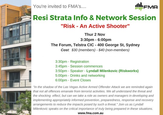 FMAAust's tweet photo. #Residential &amp; #Strata Info &amp; Network Session in Sydney on Thu 2 Nov at the @Telstra CIC Come along: https://t.co/pUSQmS5fy8 https://t.co/poERZVAXbx