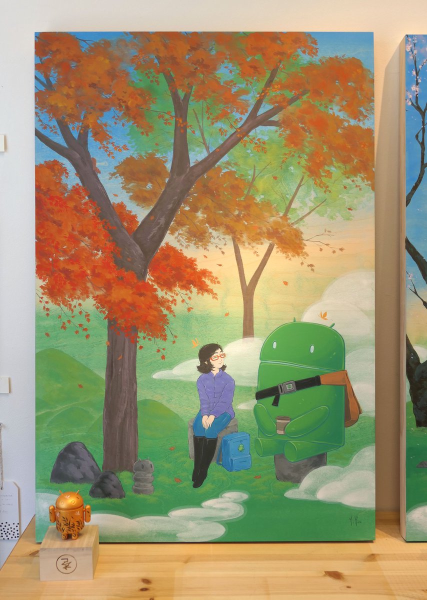 MartinHsu's tweet image. Maple Whispers, 24 x 36” painting heading to Googleplex for my #AndroidandMe : A Good Life exhibition on Nov 1 martinhsuart.blogspot.com