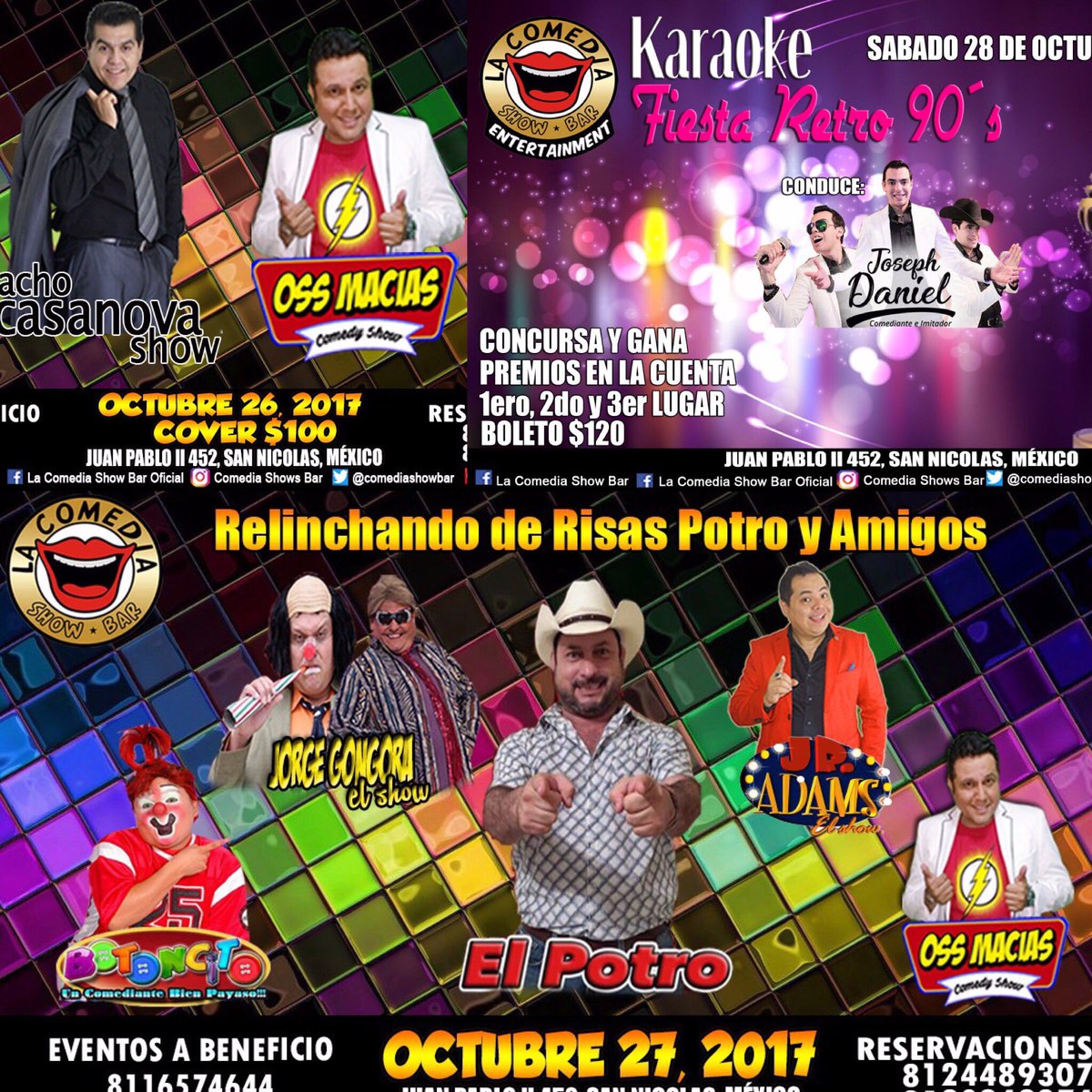comediashowlive's tweet photo. Prepara tu fin de semana !! Elige tu día te esperamos reservaciones en  (comentar) indícanos  día y cuantas personas vía Facebook https://t.co/kNfVGJWe84