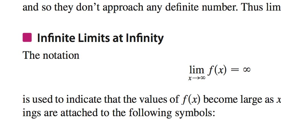 JonComo's tweet photo. Cool section: Infinite Limits at Infinity #calculus https://t.co/5Zv5zU40o7