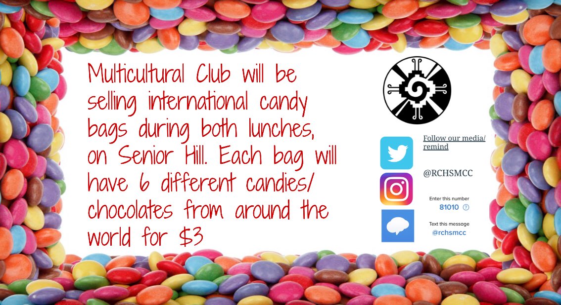 RCHSMCC's tweet photo. Come and eat your favorites and try new candies from around the world! #mccgram #rivercity #rchs #international #multicultural https://t.co/vXnT0MU7Fs