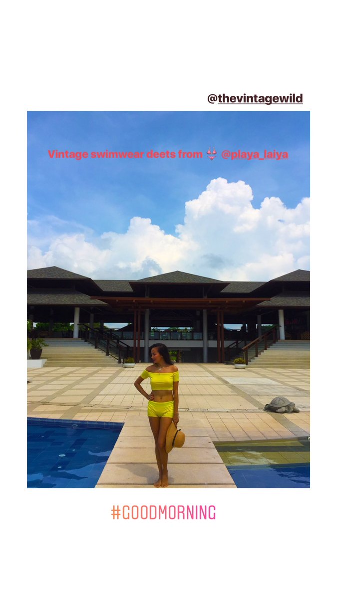 angelaAchavez's tweet photo. The vintage wild!π» vintage swimwear deets from #playalaiya #laiya #playa #batangas #philippines #clubhouse #mornings https://t.co/jWRu9AanZc