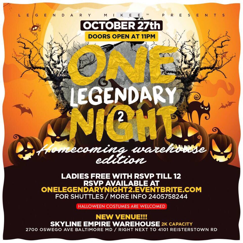 RoyaleEmpireCo's tweet photo. #OneLegendaryNight2 
🎃Warehouse Halloween Edition
Ladies 🆓 Till 12 w/RSVP

NEW ADDRESS➡️2700 Oswego Ave
BSUxTUxUMD🎥

https://t.co/yIC7FdLTGr https://t.co/Dbp3fkOmJe