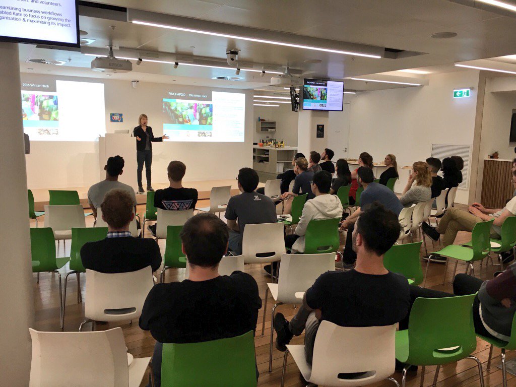 RHoKAustralia's tweet photo. Today @drarnakarick and @CalFoulner discussed the November hackathon with with our new partner - thanks @Zendesk! https://t.co/TkX0Sm2ZPK