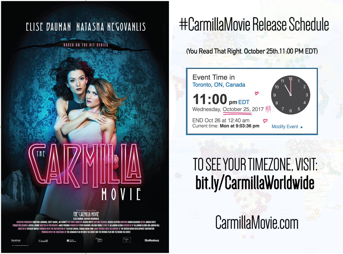 carmilla series on twitter dying to know what time the