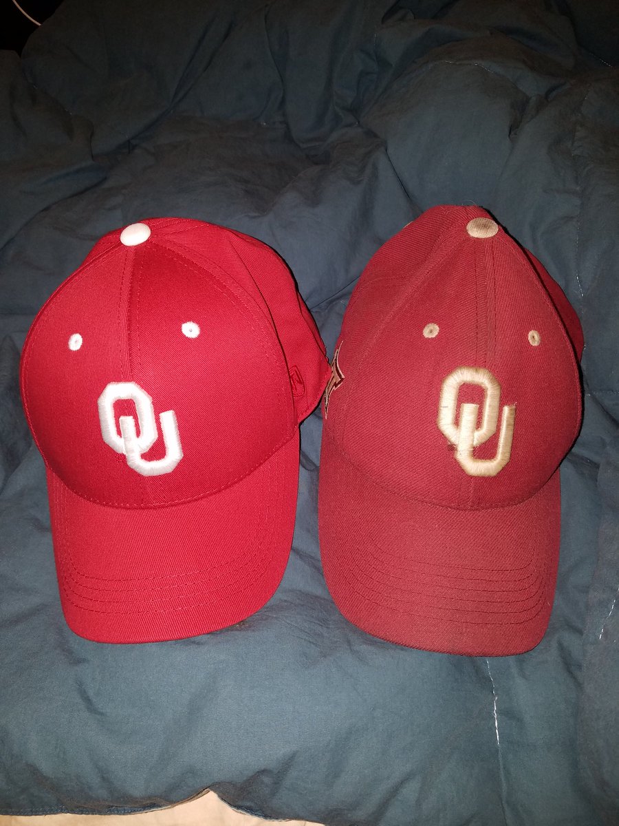 justin_coffin79's tweet photo. I think it was time for a new @OU_Football hat....#dirtyhat #Crimson&amp;Cream #BoomerSooner https://t.co/Y5eHUxYazH