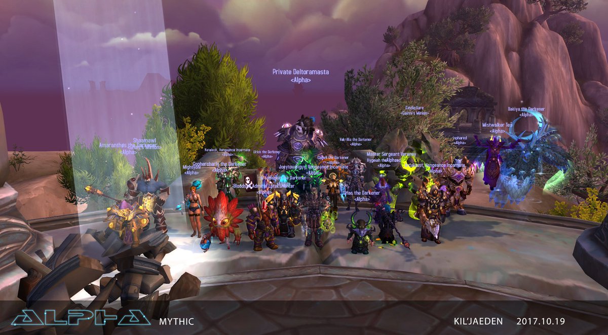 Alpha_Gaming's tweet photo. <Alpha> defeated Mythic Kil'Jaeden on Thursday October 19! Onward to Antorus! #warcraft #alpha https://t.co/jJhC0VNe1z