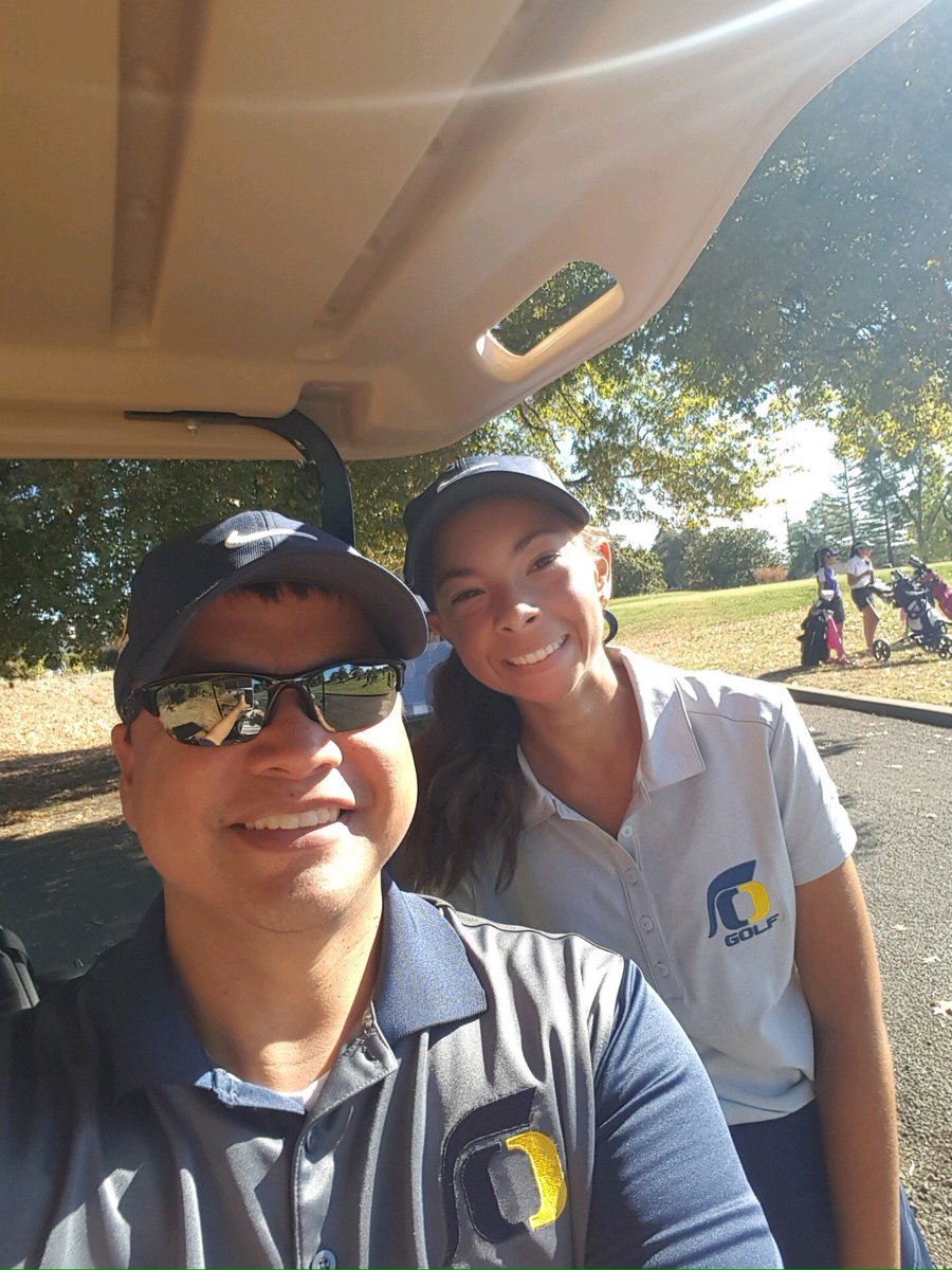 ORHSGolfGirls's tweet photo. Trojans take 2nd place at the SJS Sections @ Rancho Murieta GC , lead by Emma Sand's 77... Peeped our biggest fan - Coach Diaz!💙💛 https://t.co/BWz2ydDLoy