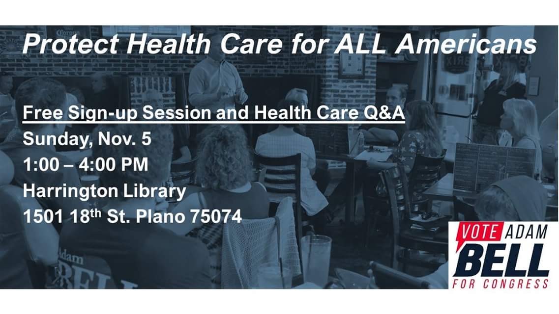voteadambell's tweet photo. Join us Nov 5: Our health experts will help you find a plan.
Don't Mess with Texans’ Health Care!
https://t.co/rE3mYIXS5R
#ringthe3rd https://t.co/bO3eVLyMA2