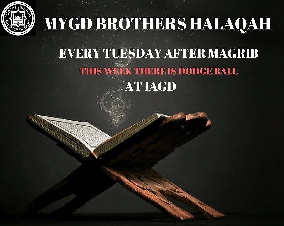 MYGD's tweet image. Salaam,
Just a reminder that there is Halaqah after Maghrib on Tuesday.Inshallah we will be playing dodge ball after!!!