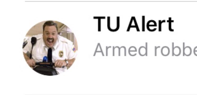 Moyses277's tweet photo. I put Paul blart as the contact photo for the TU alerts so I always feel like he’s got my back https://t.co/Ny2EfXuiZy